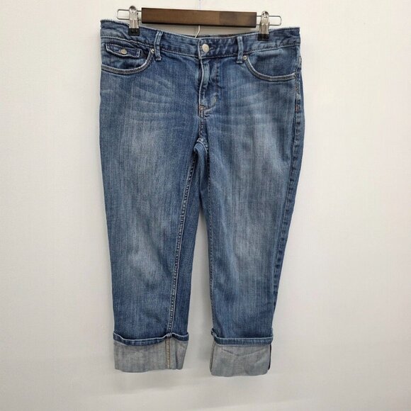 Banana Republic Trouser Jeans Womens 28/6 Low Rise Medium Wash Stretch Denim - Picture 1 of 14